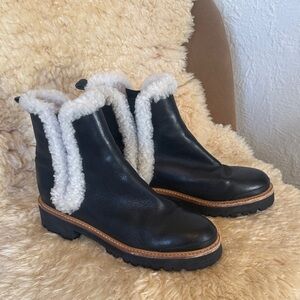 Marc Fisher Black Leather Ankle Boots